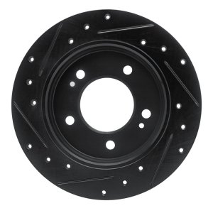 Hyundai Elantra Brake Rotor (1) - Rear Right - R1 Concepts - Drilled & Slotted - Black - `17-`25